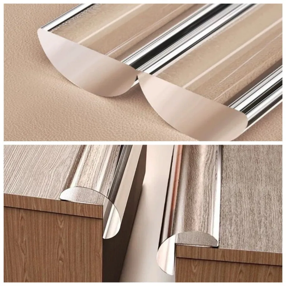 W Type Collision Proof Table Edge Guard Corner Protector Self Adhesive Transparent Bumper Strip for Furniture Safety 1/2/3M Leng