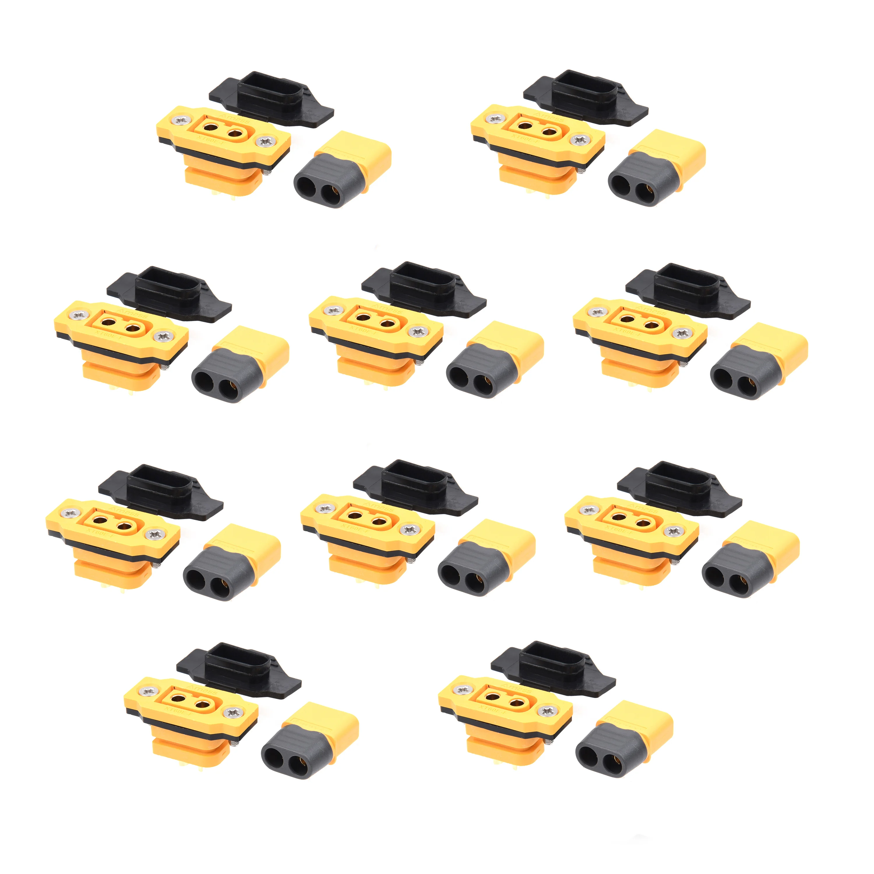 Amass XT60E-F & XT60H เครื่องบินรุ่นแบตเตอรี่ Gold-Plated 30A High Current ปลอดภัยชายหญิง Plug CONNECTOR