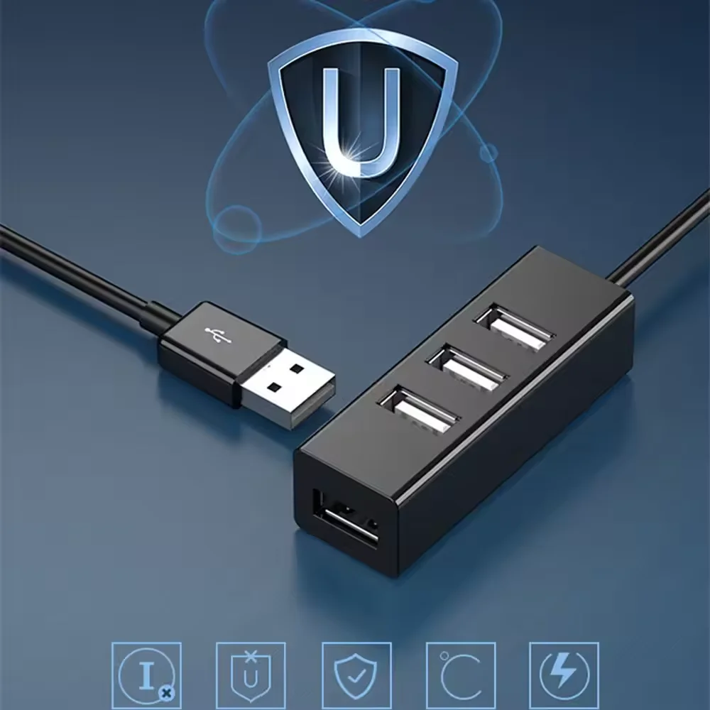 Hub USB Multi Expander Hub USB Splitter Voedingsadapter Hoge snelheid 4-poorts in één voor pc-computeraccessoires