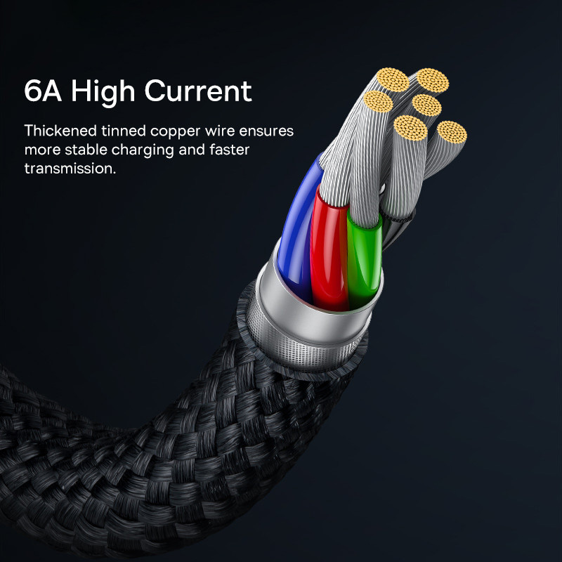 Kabel Baseus USB typu C do Xiaomi POCO Samsung Huawei 100W Szybka ładowarka USB C Kabel do transmisji danych typu C do Realme OPPO