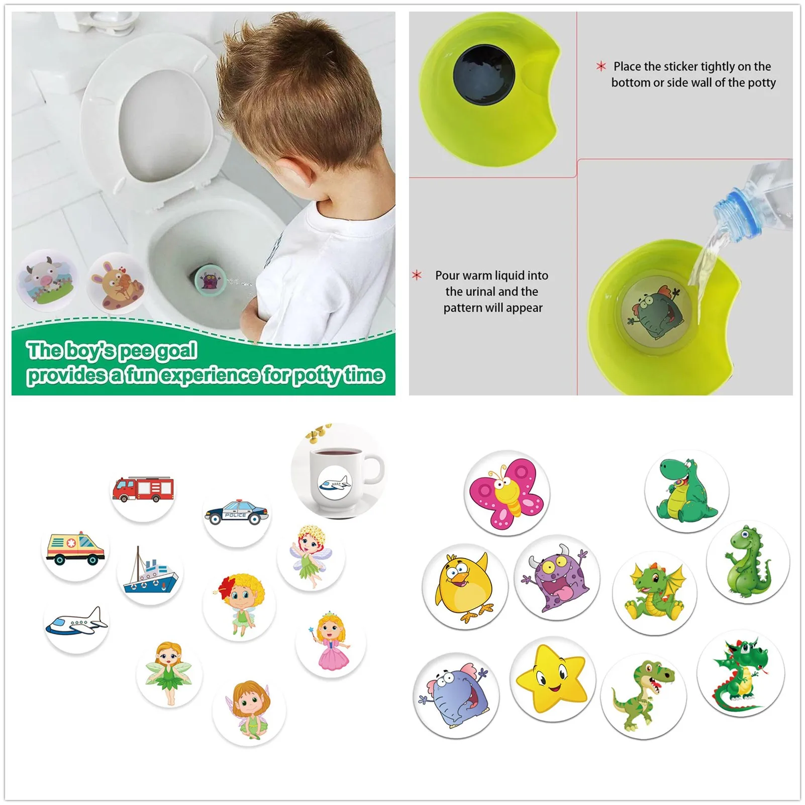 Bộ 5 Màu Thay Đổi Vệ Sinh Miếng Dán Cho Bé Bô Đào Tạo Vệ Sinh Đổi Màu Vệ Sinh Miếng Dán Bô Tập Ngồi Magic Miếng Dán