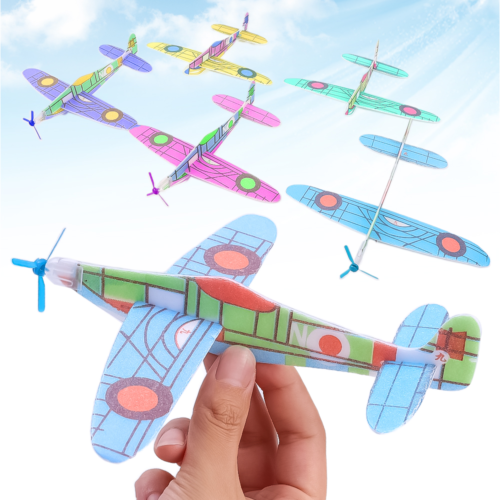 10-1 個ミニ DIY 手投げ飛行グライダー飛行機子供のゲームおもちゃ泡飛行機パーティーの好意ギフト屋外打ち上げ戦闘機のおもちゃ