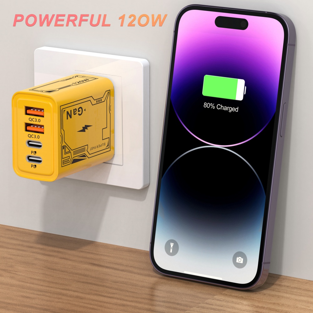 Зарядное устройство Xiaomi 120 Вт Сверхбыстрая зарядка Type-C GaN Зарядное устройство для телефона USB-C QC 3.0 Адаптер зарядного устройства для телефона для iPhone Samsung Xiaomi