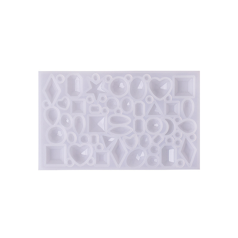 Diy espelho jóias de cristal resina epóxi molde amor geometria lua variedade gemstone pingente molde