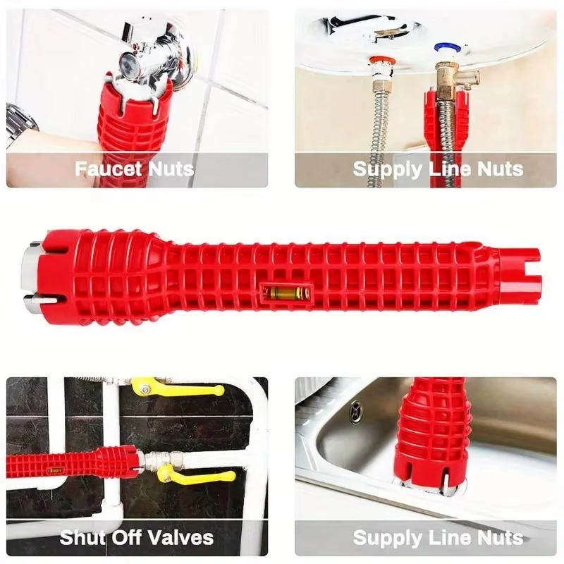 8 in 1 chiave sanitaria multifunzionale pavimento pelvico manicotto principale smontaggio rubinetto tubo lavello solo sanitario strumento di installazione