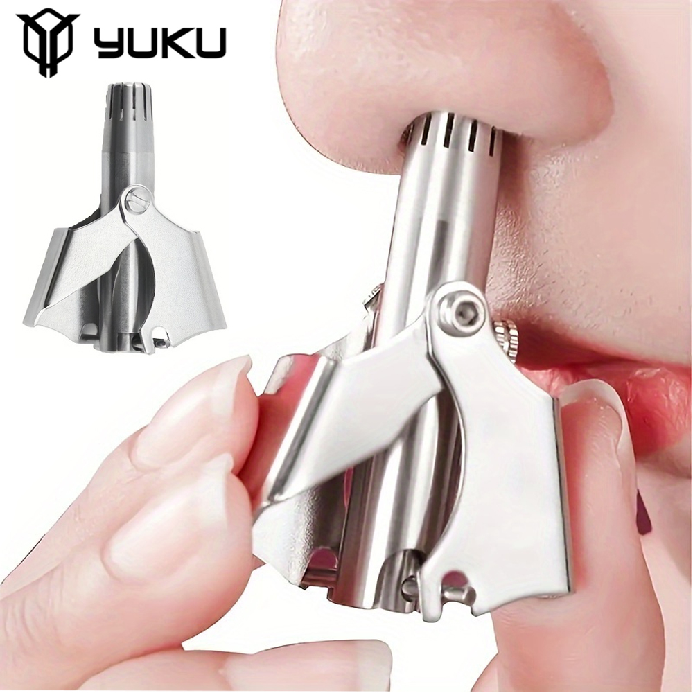 YUKU Washable Portable Ear Hair Trimmer Cleaning Without Rusting Painless Nose Hair Trimming Men's Portable Razor Low Noise