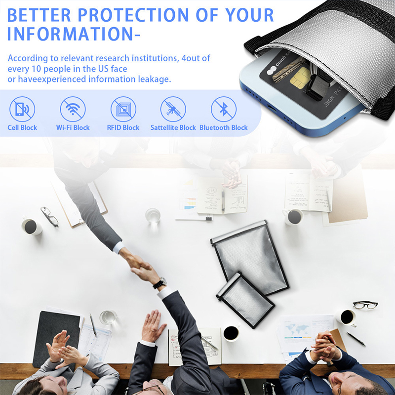 Borsa Faraday Blocco segnale impermeabile ignifugo Segnale telefonico Rfid Anti-tracciamento Posizionamento GPS Protezione Emf Copertura di sicurezza