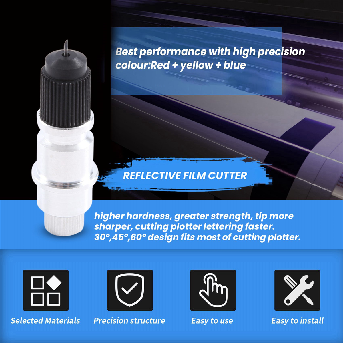 Base portalama con lame da taglio da 18 pezzi (30/45/60 gradi) per Silhouette Cameo 1 2 3/Portrait/Curio/Graphtec 6000/Ce