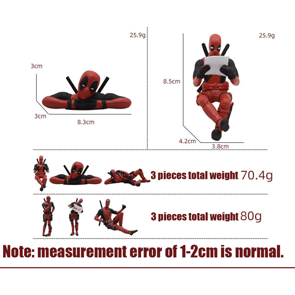 Deadpool & Wolverine Figur Deadpool 3-Figur Coole süße Filmfigur Spielzeugpuppe Modell Plüschdekoration für Kindergeburtstagsgeschenke