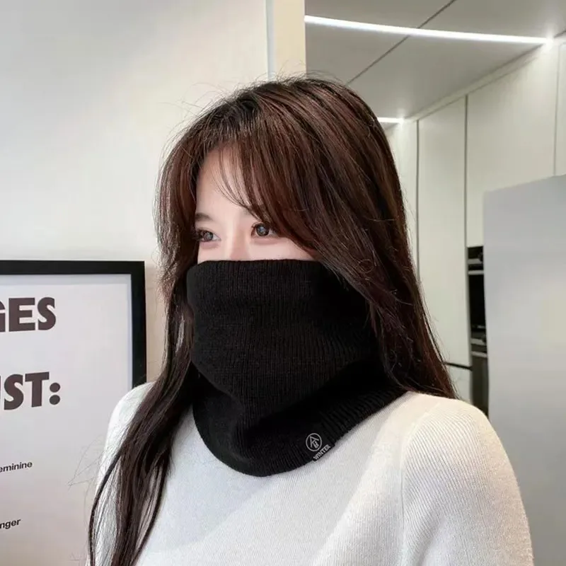 Bufanda tejida a la moda para mujer, cachemir liso como bufandas de redecilla de invierno para mujer, bufandas gruesas y cálidas para el cuello Unisex para hombre, anillo