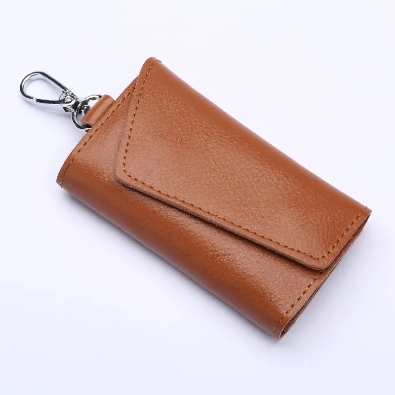 New Genuine Leather Keychain Men Key holder ​key organizer Pouch Car Key pouch Wallet Housekeeper Key Case Mini Card Bag