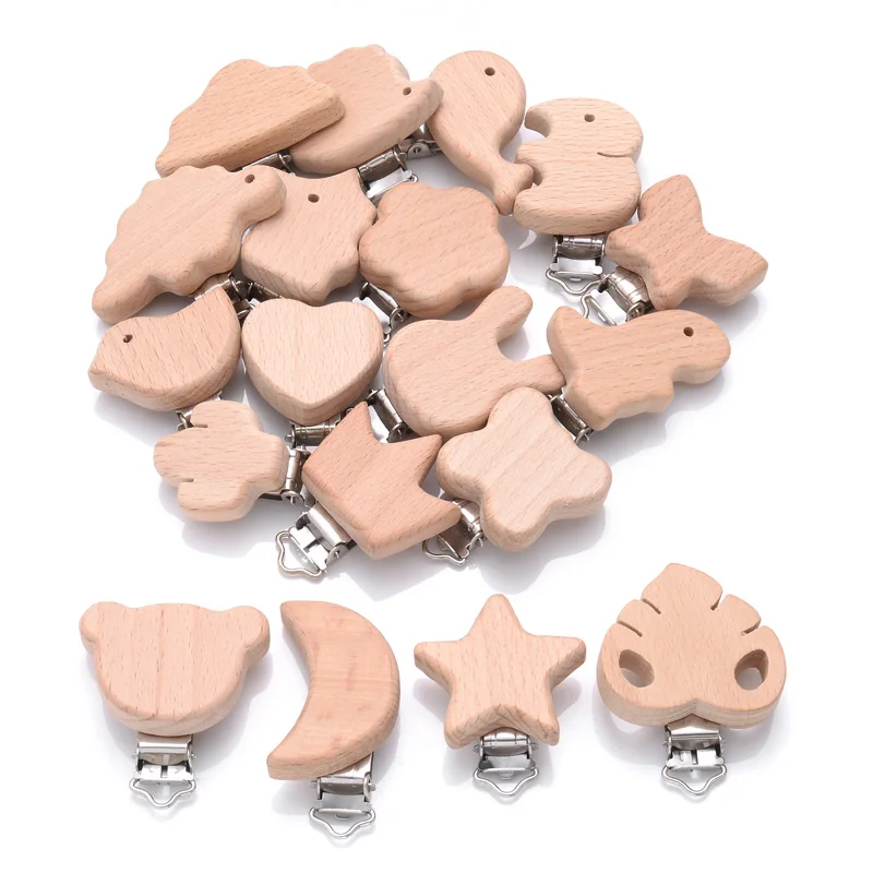 5 Chiếc Bằng Gỗ Núm Vú Giả Kẹp Ong Con Vật Bằng Gỗ Tự Nhiên Giả Kẹp DIY Cho Em Bé Dây Chuyền Miếng Dán Đồ Chơi Phụ Kiện Không Chứa BPA