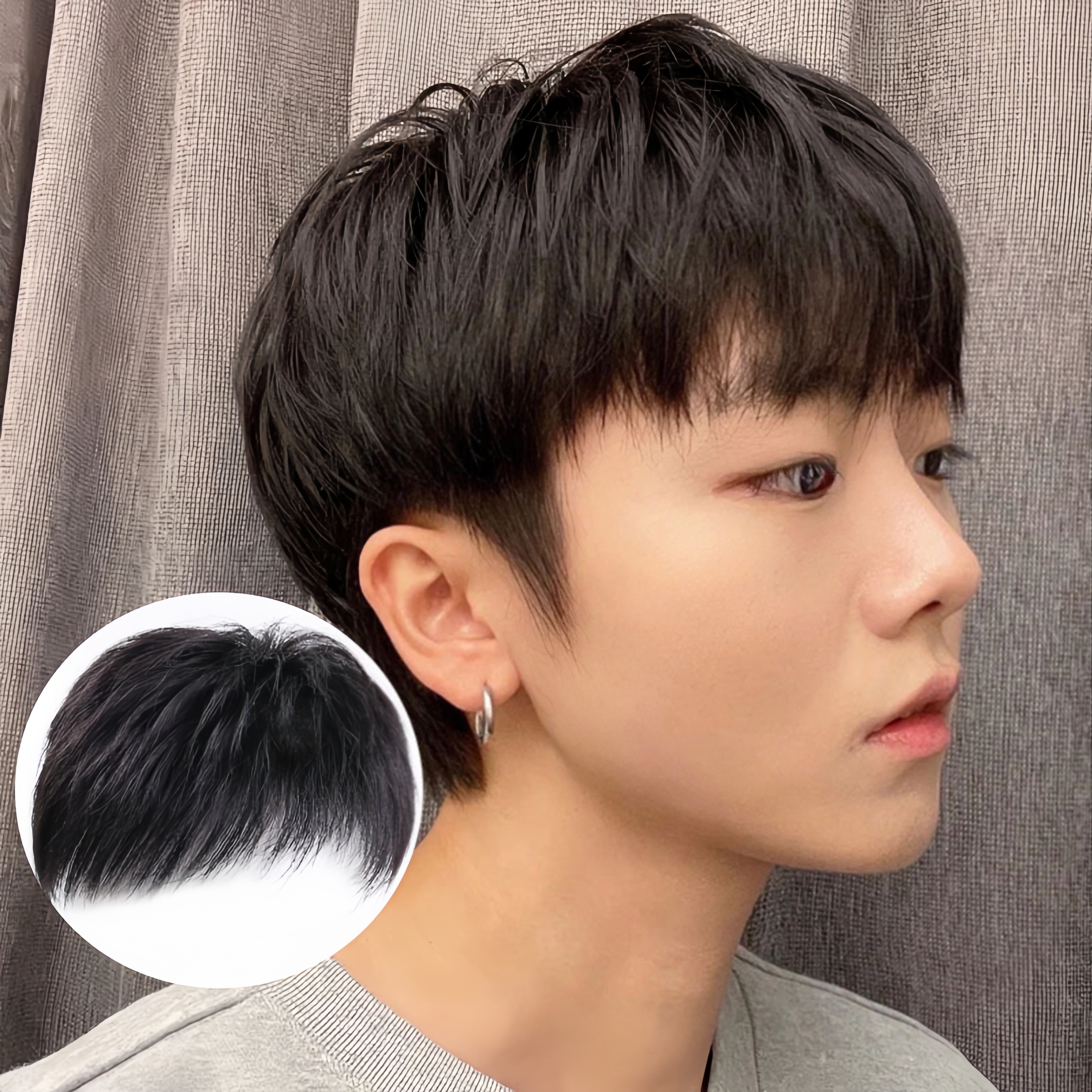 Venda quente peruca remendo de cabelo masculino fibra sintética de alta temperatura sombra de cabelo de seda cabelo branco natural remendo respirável