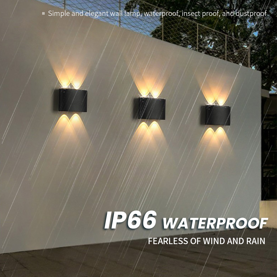 Lâmpada de parede LED ao ar livre à prova d'água IP66 luz de parede interior 4W luzes de jardim quarto sala de estar iluminação de escadas