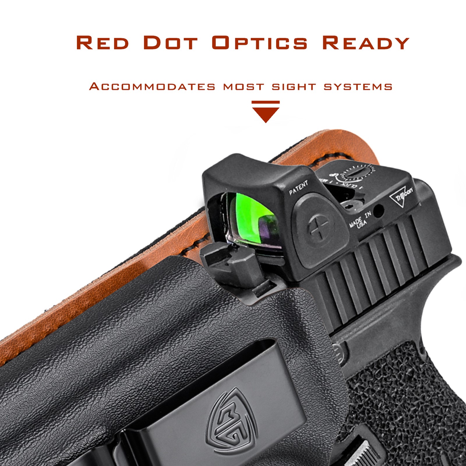 Hellcat Pro Holster with Comfort Pad IWB Kydex Leather Hybrid Holster for Springfield Hellcat Pro 3" Hellcat OSP Concealed Carry