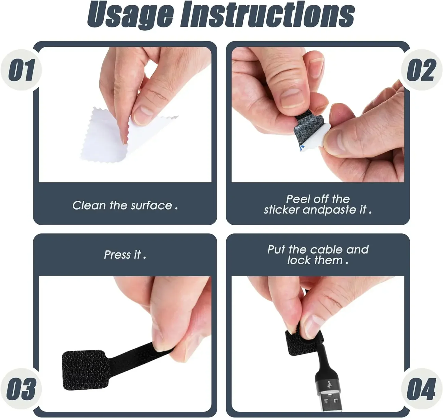 ใหม่ReusableสายผูกVelcro Ties Self-Adhesiveสายไฟผู้ถือสายปรับสายไฟDesktop Organizer Manager