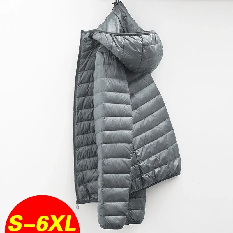 2024 homens casaco de inverno moda com capuz pato branco para baixo jaquetas plus size ultraleve para baixo casaco portátil fino para baixo parkas