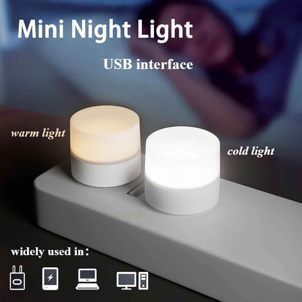 1/3/5/10Pcs USB Night Light Warm White LED Plug-In Light Bulb Portable Home Environment Light Energy-Saving Reading Night Light