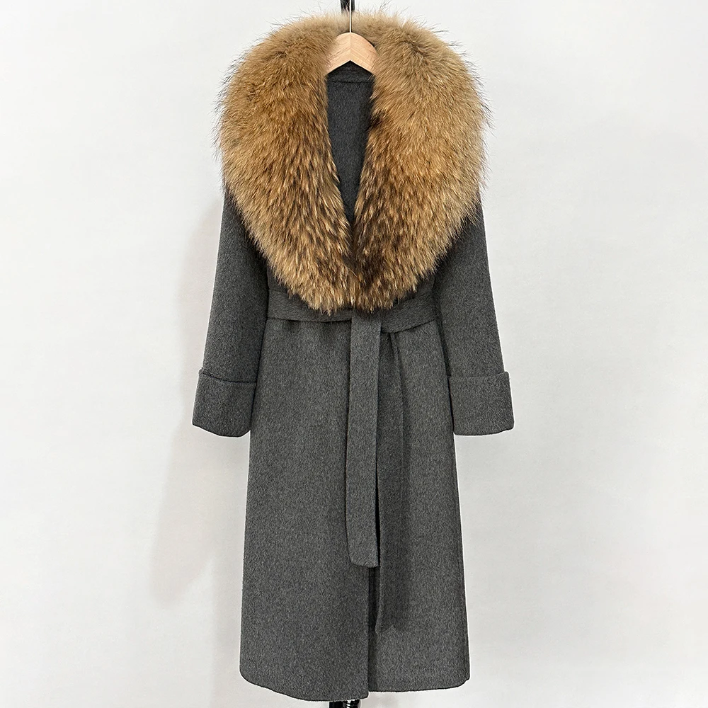 OFTBUY Kaschmir Wolle Jacke Weibliche Neue Herbst Wolle Mischung Mantel Frauen Woolen Mantel Warme Echt Fox Pelz Kragen Winter doppelseitige