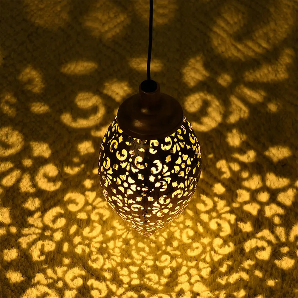 Luce di proiezione solare a forma di goccia d'acqua esterna impermeabile scavata per giardino patio scala recinzione strada paesaggio balcone O