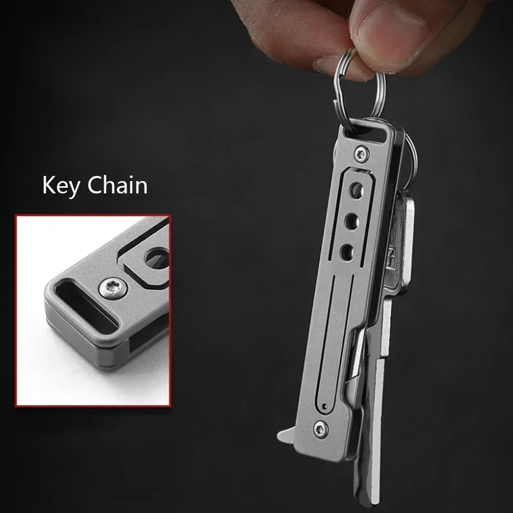 Cuchillo plegable de apertura rápida para bisturí de aleación de titanio, cuchillo de bolsillo EDC para desembalaje, cuchillo para acampar al aire libre con 10 Uds de cuchillas reemplazables