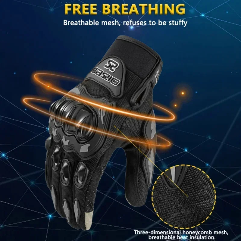Guanti da equitazione per motociclisti Guanti resistenti per motociclisti con touchscreen da corsa traspiranti antiscivolo a dita intere per uomo donna