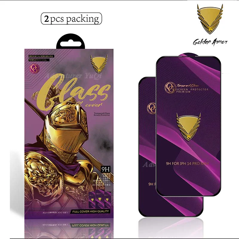 2pcs Premium Tempered Glass For iPhone 17 16 15 14 13 12 11 16e Screen Protector Pro Max Full Glue X XR XS 7 8 Plus Armor