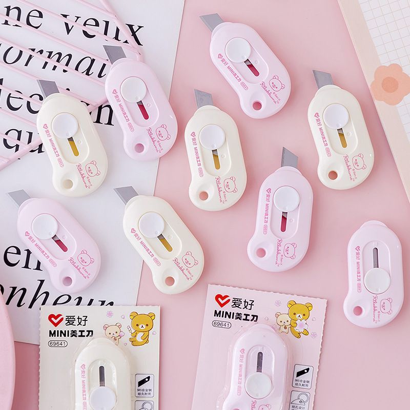 Lytwtw's Kawaii Mini Pocket Bear INS Utility Knife Box Knife Paper Cutter Craft Wrapping Stationery