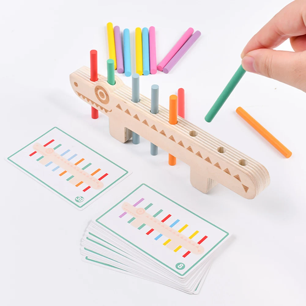 Wooden Montessori Color Matching Game for Toddlers Color Cognition Educational Toys Fine Motor Training Stick Balance Games