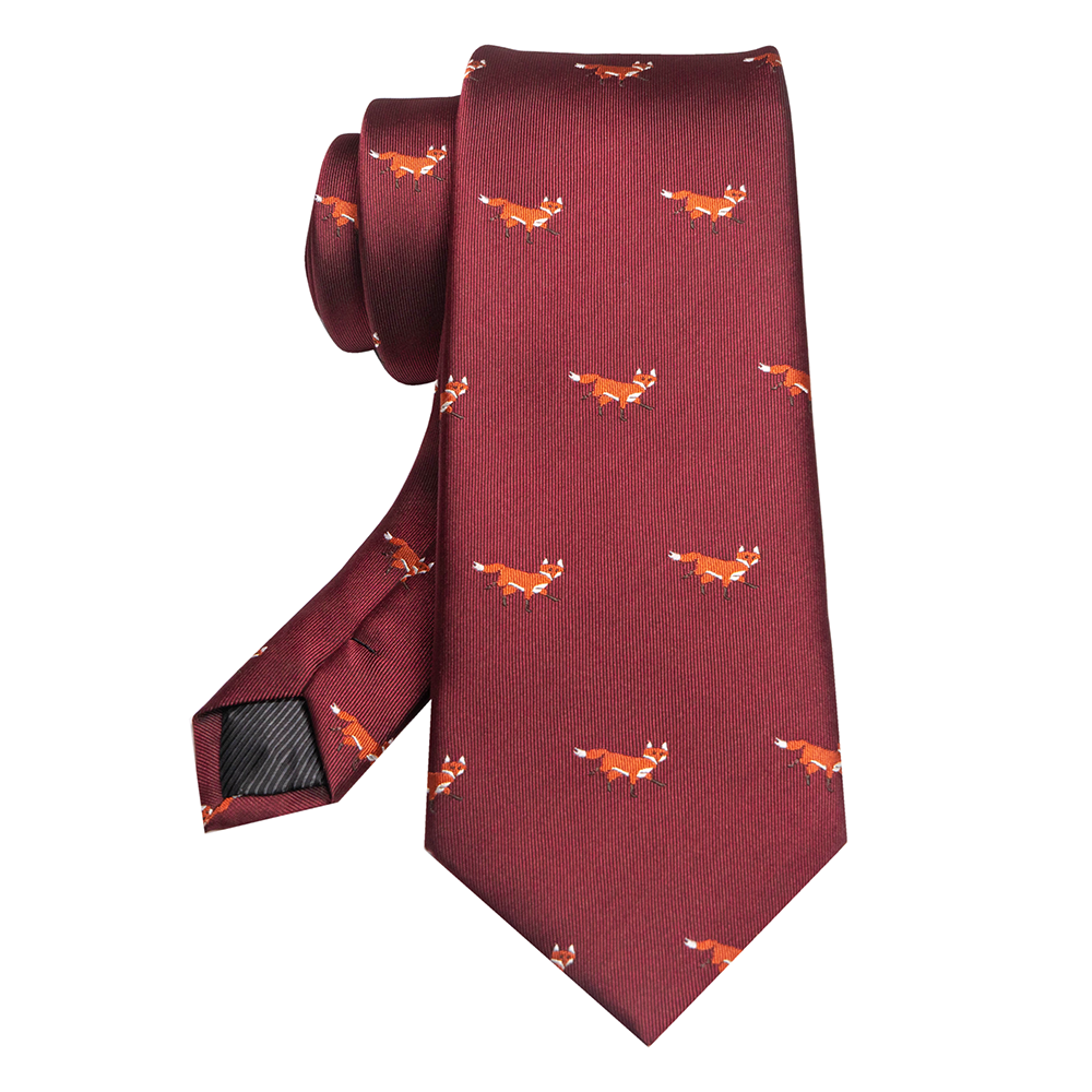 EASTEPIC 8 ซม.สีแดงสีฟ้า Jacquard TIES สําหรับผู้ชายเนคไทผู้ชายคุณภาพอุปกรณ์เสริมธุรกิจของขวัญ Fox Dragon Flamingo Snail เป็ดสัตว์