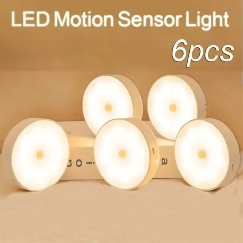 Pir sensor de movimento led night light usb recarregável lâmpada noite para armário cozinha guarda-roupa escada sem fio luz do armário