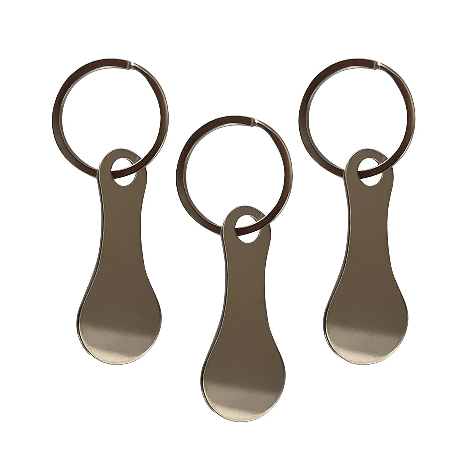 1/3pcs แหวนสําหรับพวงกุญแจโลหะอลูมิเนียม Sliver สีรถเข็น Token พวงกุญแจอุปกรณ์ตกแต่งพวงกุญแจ Hook # เอช