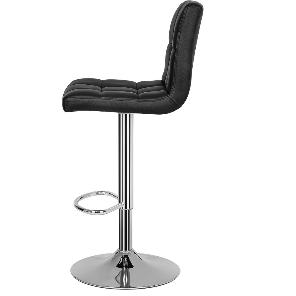 2 taburetes de bar giratorios cromados con respaldo LJB64B, taburete de bar