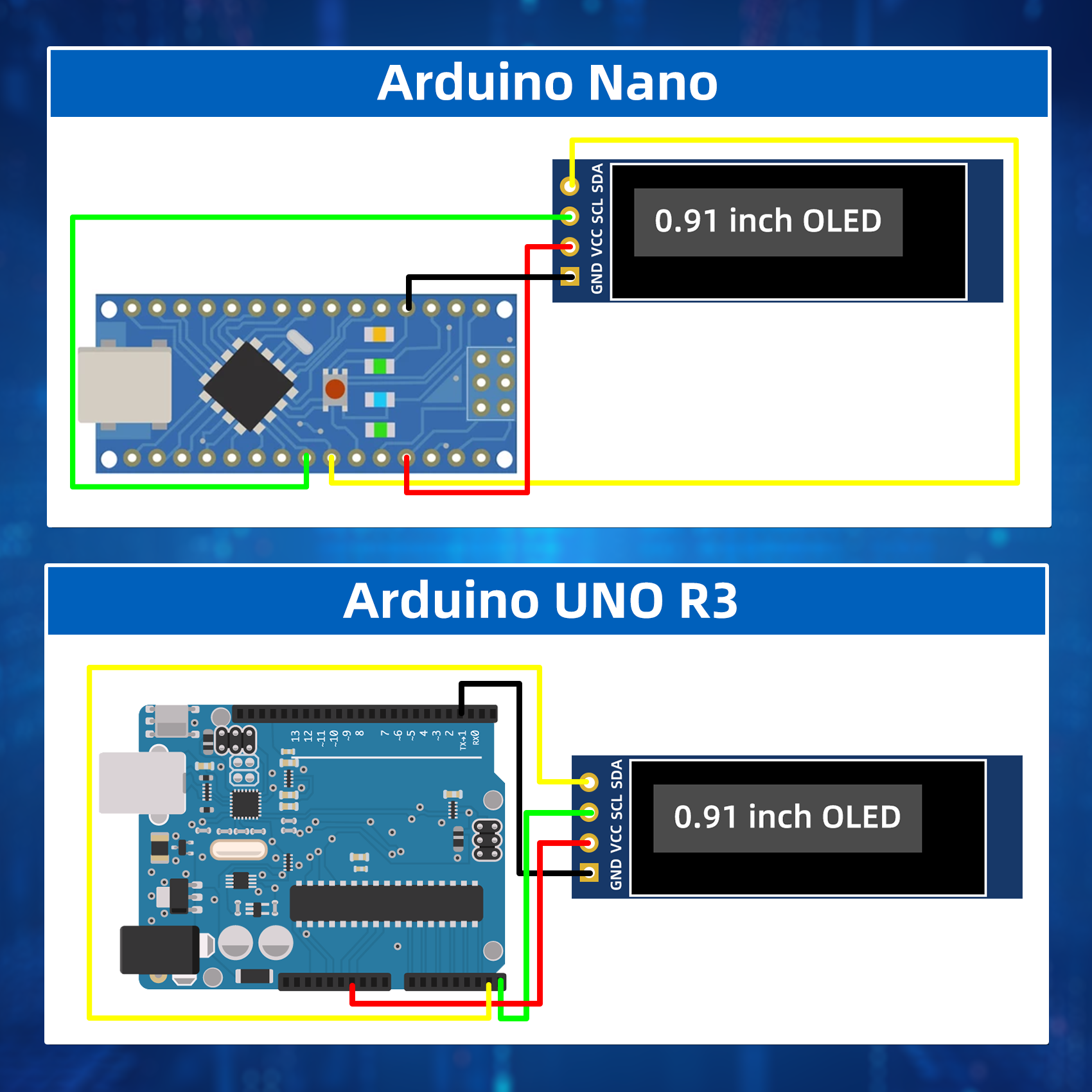 Módulo de exibição OLED I2C de 0,91 polegadas com tela OLED de 4 pinos 128X64 SSD1306 para Arduino ESP32 Raspberry Pi