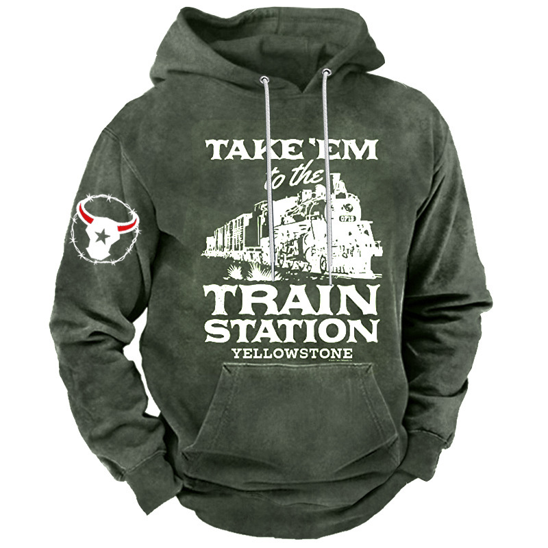 Vintage Hoodie Yellowstone 3d gedruckt Herren Kapuzen pullover lässig Streetwear Unisex Pullover Mode plus Größe Trainings anzug
