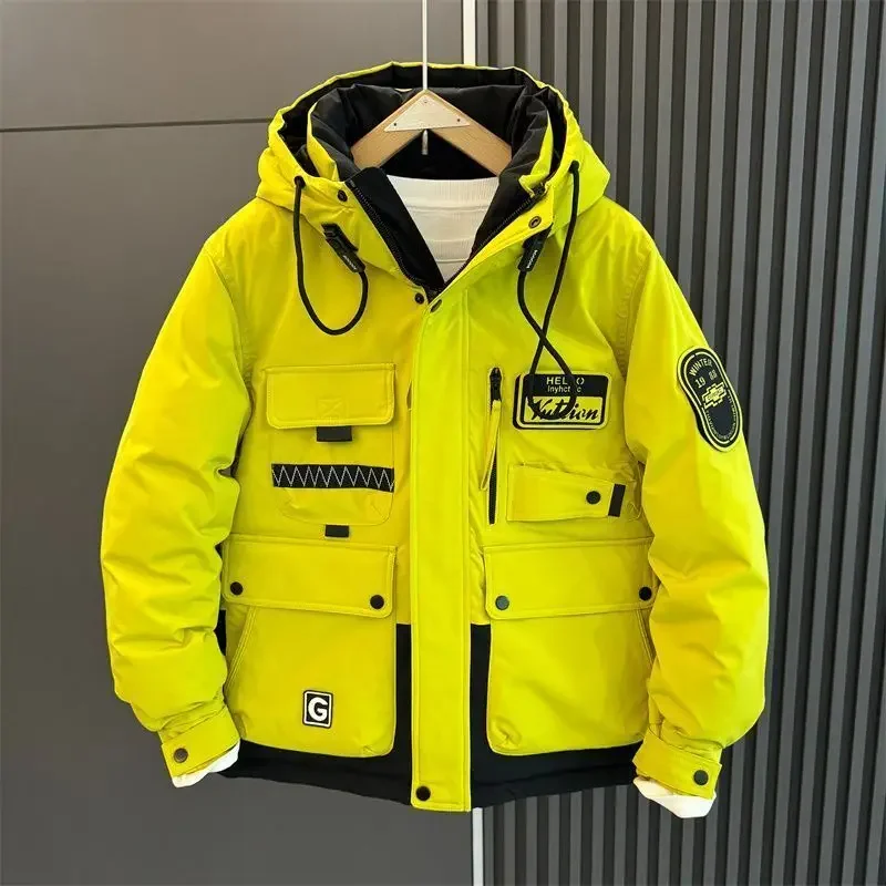 Winter Daunenjacke Männer Mit Kapuze Warme Weiße Ente Daunenmantel Luxus Taschen Lange Ärmel Winddichte Oberbekleidung Hochwertige Tops