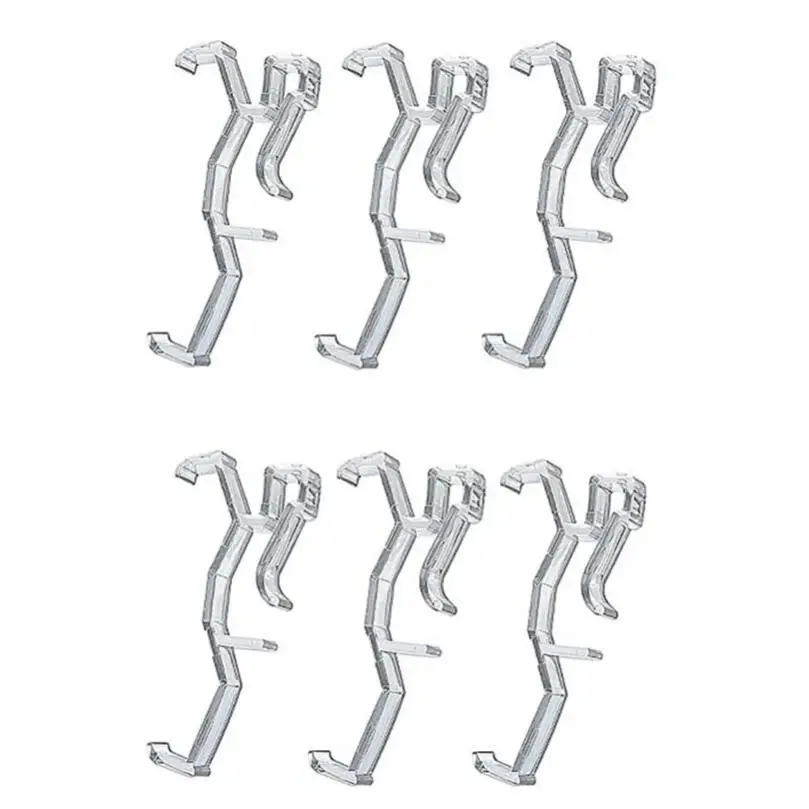 Curtain Clip 6pcs 2 Inch Curtain Hidden Clip Transparent Plastic Fixer Bracket for Blinds Patch Clip Window Shutter Hardware