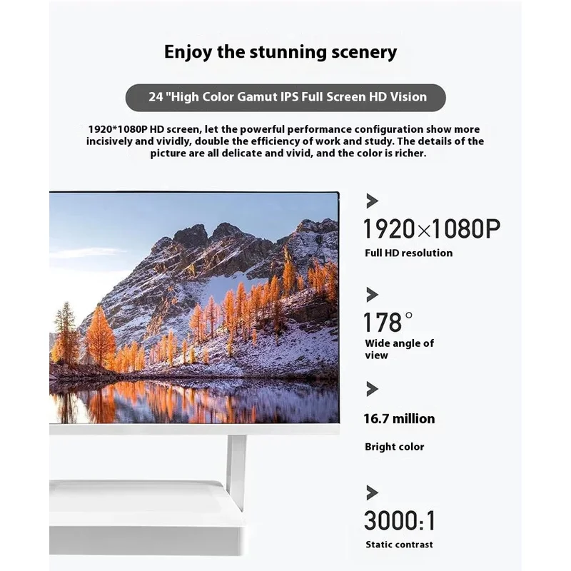 Pantalla táctil de 24 pulgadas 1K ordenador todo en uno R5 6600,RAM 8/16GB, SSD 256/5122/1024GB, Windows 11 Pro), blanco, teclado Inglés