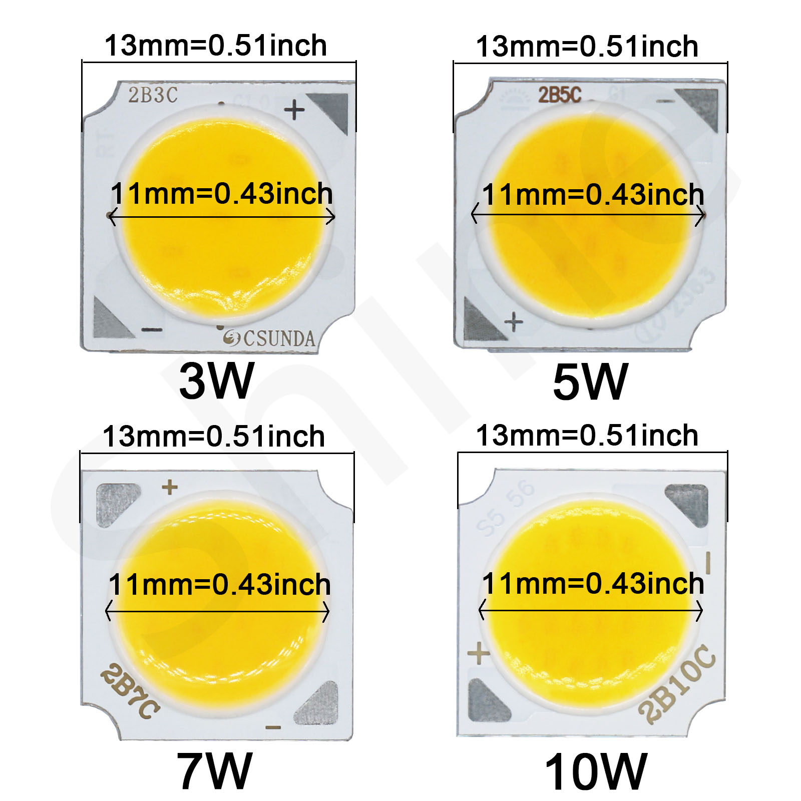10 stücke 3 W 5 W 7 W 10 W High Power LED Quelle Chip 13mm 20mm 24mm SMD LED COB Glühbirne LED Diode Licht Lampe Scheinwerfer Downlight DIY