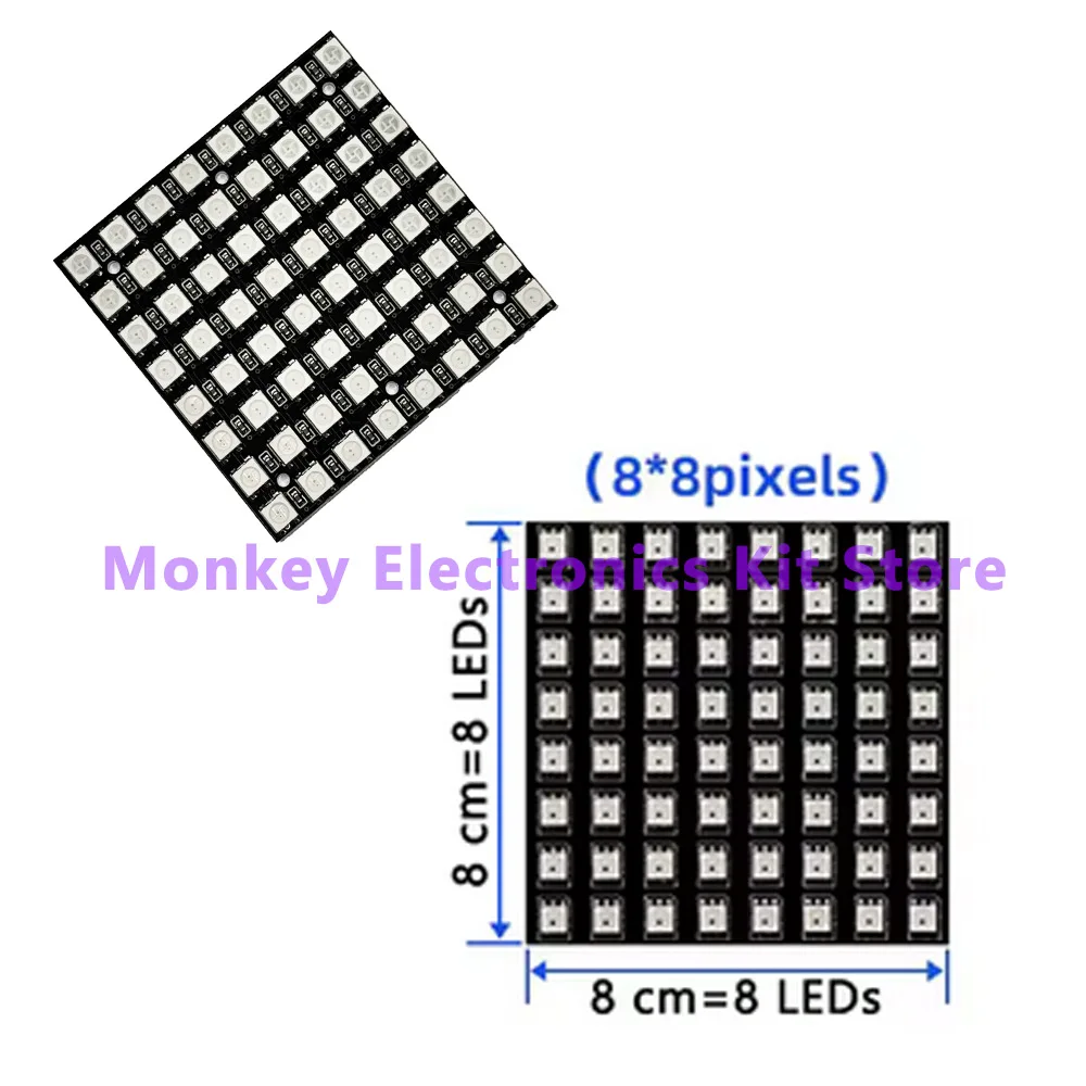 1 pz 8x8 WS2812 LED 5050 RGB 64 bit modulo matrice LED