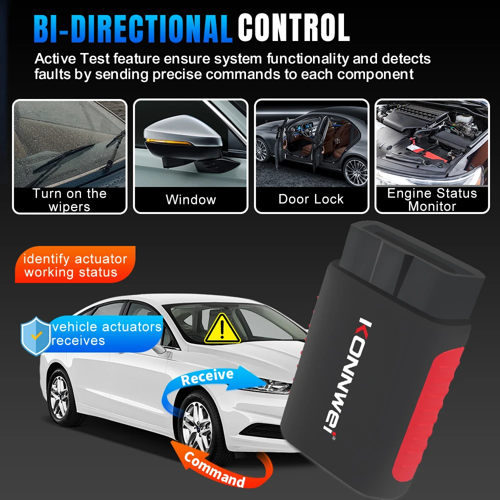 Konnwei kdaria mini 2023 sistema completo scanner automático redefinição sas epb serviço ecu programador obd obd2 ferramenta de diagnóstico do carro pk thinkdiag