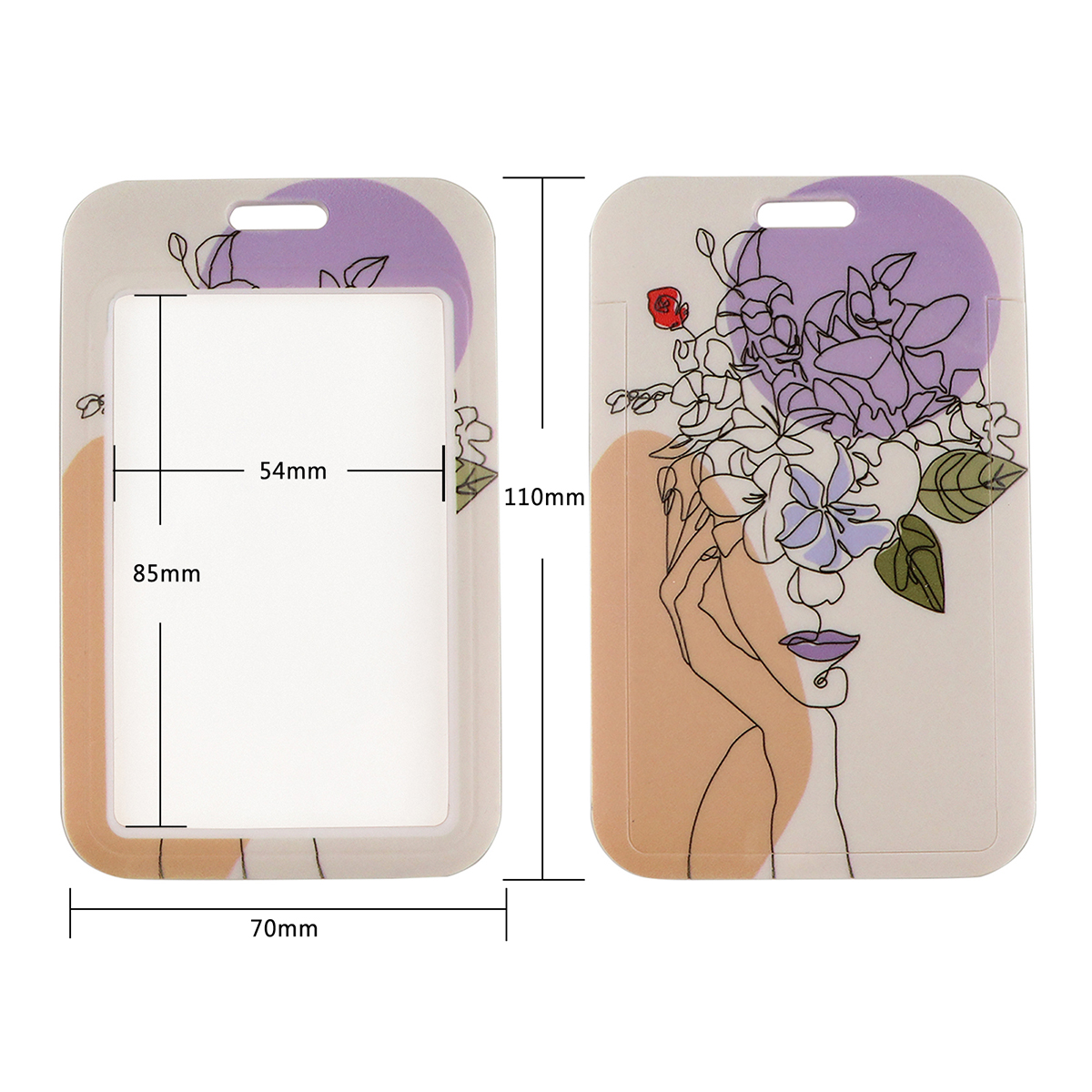 R2968 Minimalistische Bloem Art Mode Lanyards Id Badge Houder Bus Pass Case Cover Slip Bank Credit Kaarthouder Strap Kaarthouder