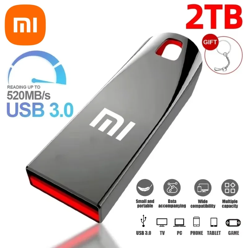 Xiaomi 2TB USB 3.2 Metal Flash Drives High Speed Pendrive 1TB 512GB 256GB Portable Usb Drive Waterproof Memoria Usb Flash Disk