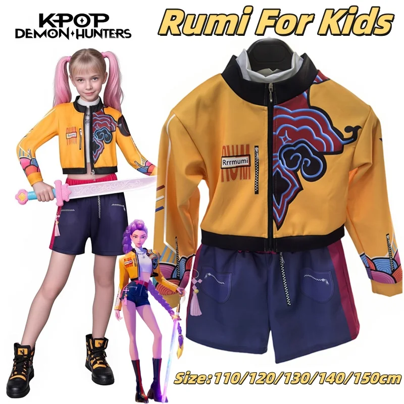 K-Pop Rumi Zoey Mira Demon Hunters คอสเพลย์เครื่องแต่งกายสําหรับสาวฮาโลวีน Stage 3D พิมพ์รูปแบบบทบาทเล่นเสื้อผ้า