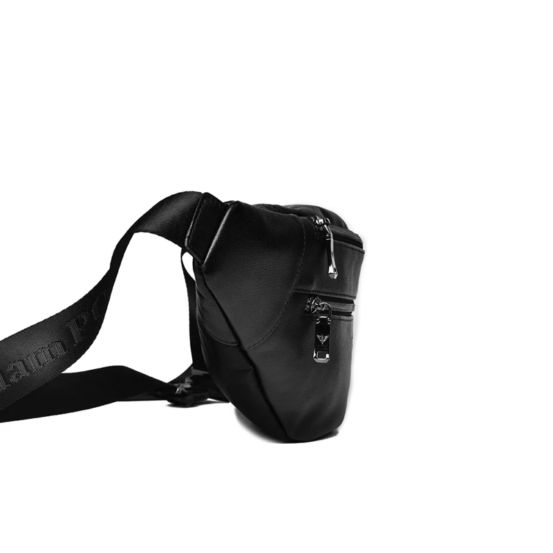 Riñonera hecha de cuero genuino para hombre, bolso de pecho de moda, bolso informal personalizado