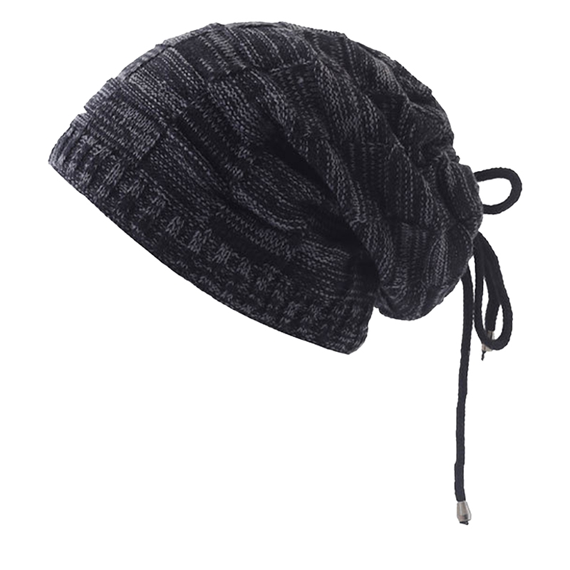 Herfst Winter Warm Gebreide Muts Bobble Hoeden Mannen Vrouwen Bandana Baotou Trekkoord Cap Sjaal Dikke Warme Zachte Beanie Skullies Hoofd Hals