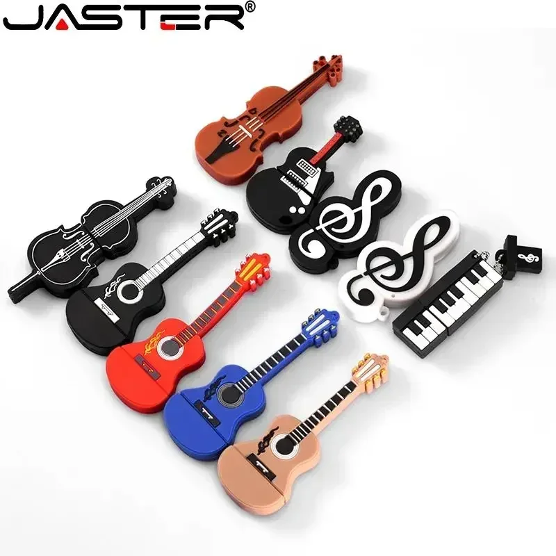 JASTER музыкальный инструмент мультфильм USB флэш-накопитель 64 ГБ милая гитара скрипка памяти 32 ГБ высокоскоростной флэш-накопитель 16 ГБ 8 ГБ 4 ГБ