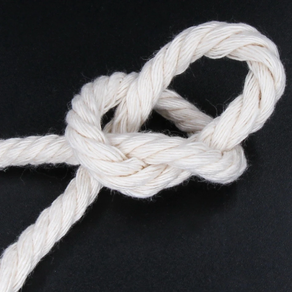 Cordón de macramé de algodón 100% de 1mm-10mm, cuerda DIY hecha a mano para colgar en la pared, cuerda Natural de 3mm, costura Bohemia, decoración del hogar para boda
