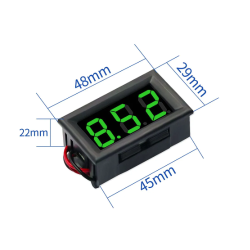 0.56インチ デジタル電圧計 DC 5V ～ 120V 赤/青/緑 5V 120V 電気自動車 オートバイ ボート用