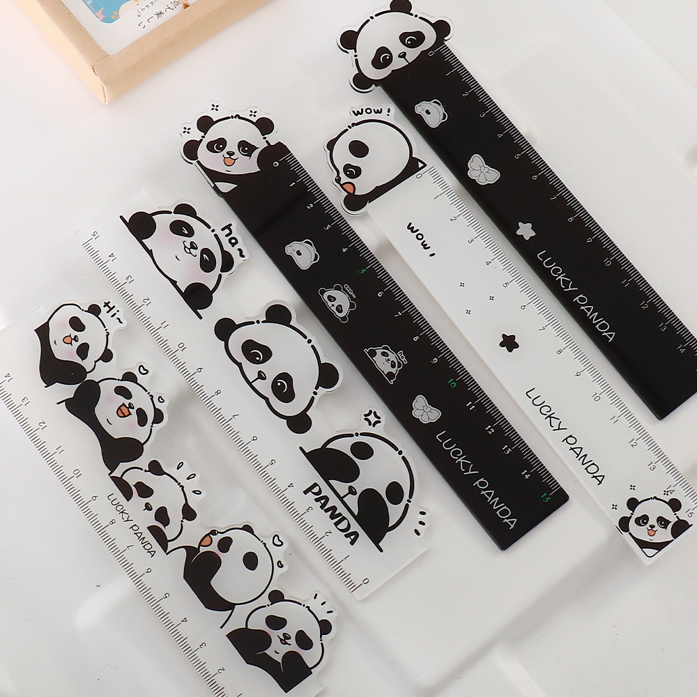 1-teiliges niedliches Panda-Kawaii-Weihnachtslineal, Werkzeuge, Schreibwaren, Cartoon, Zeichnen, Büro, Schule, Messung